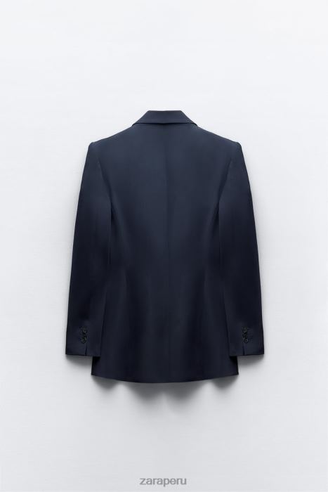 Zara mujer blazer con costuras ajustadas BDP8J146 ropa Azul marino
