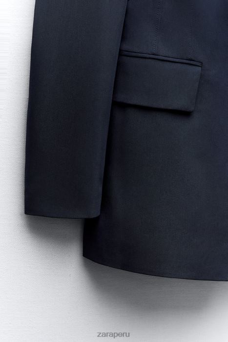 Zara mujer blazer con costuras ajustadas BDP8J146 ropa Azul marino