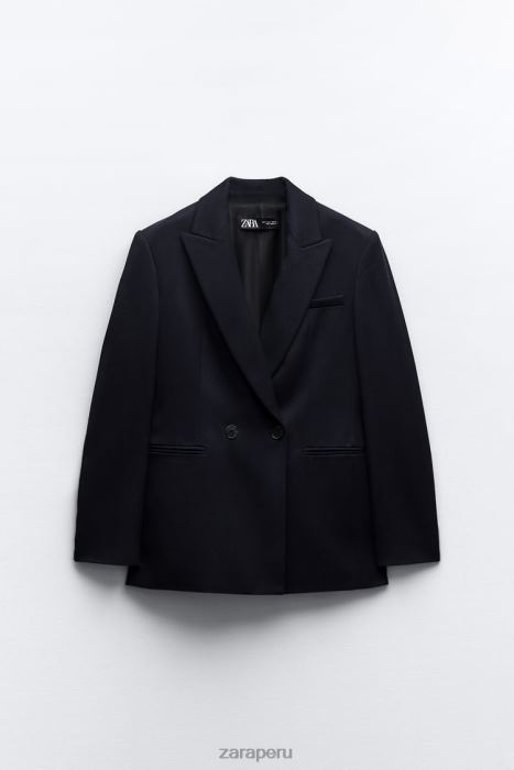 Zara mujer blazer con doble botonadura BDP8J140 ropa Azul marino