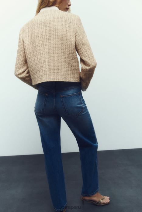 Zara mujer blazer corto texturizado BDP8J169 ropa multicolor