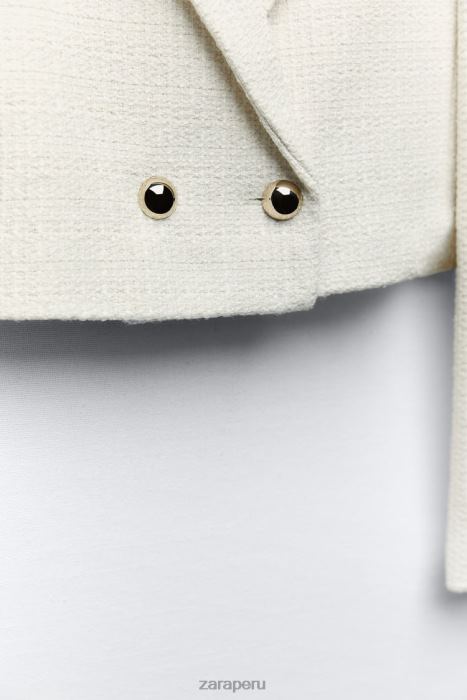Zara mujer blazer corto texturizado BDP8J173 ropa crudo