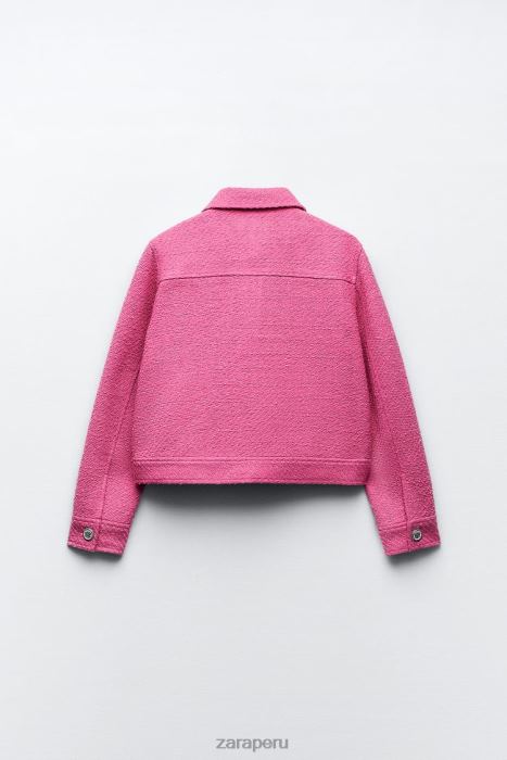 Zara mujer blazer corto texturizado BDP8J180 ropa rosa