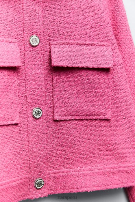 Zara mujer blazer corto texturizado BDP8J180 ropa rosa
