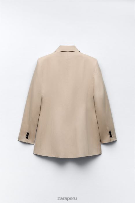 Zara mujer blazer cruzado en mezcla de lino BDP8J183 ropa arena