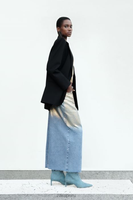 Zara mujer blazer de corte recto BDP8J159 ropa negro