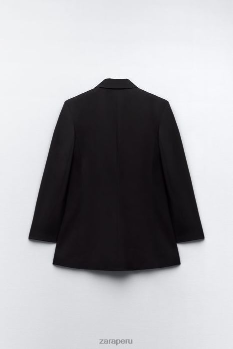 Zara mujer blazer de corte recto BDP8J159 ropa negro