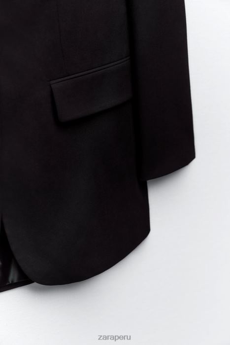 Zara mujer blazer de corte recto BDP8J159 ropa negro