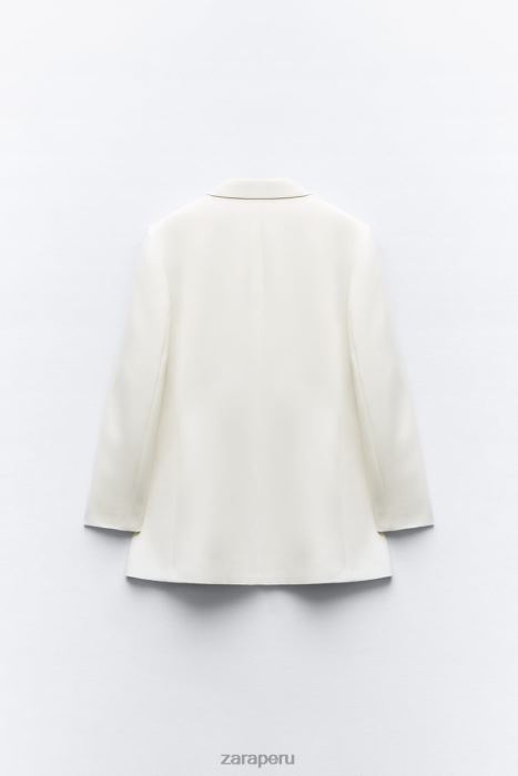 Zara mujer blazer de corte recto BDP8J160 ropa ostra blanca