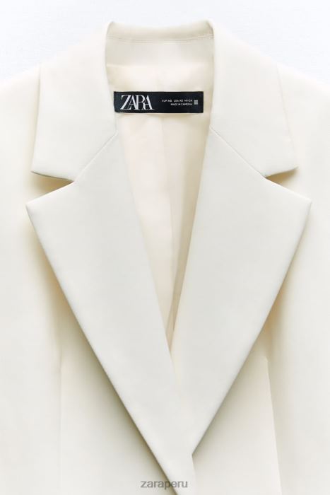 Zara mujer blazer de corte recto BDP8J160 ropa ostra blanca