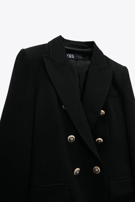 Zara mujer blazer de vestir con doble botonadura BDP8J151 ropa negro