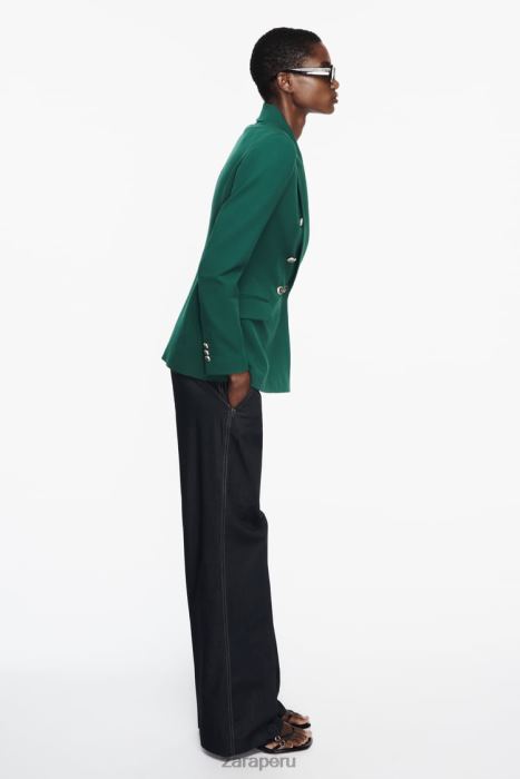 Zara mujer blazer de vestir con doble botonadura BDP8J152 ropa verde