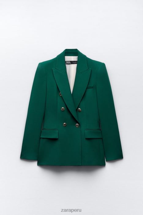 Zara mujer blazer de vestir con doble botonadura BDP8J152 ropa verde