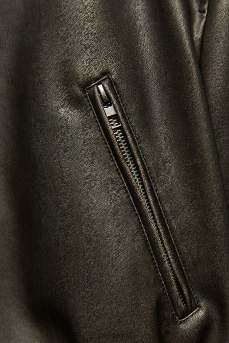 Zara mujer bombardero de piel sintética BDP8J26 ropa negro