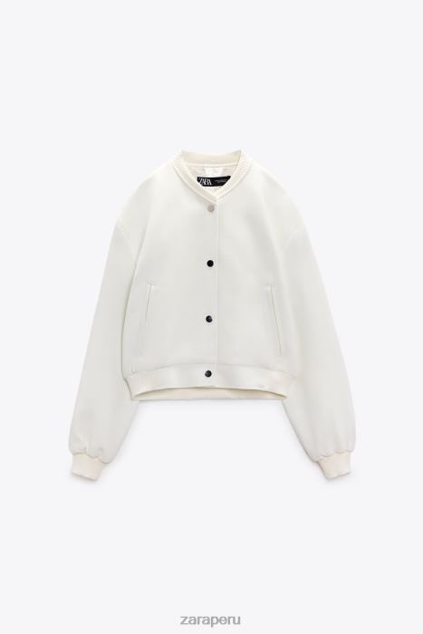 Zara mujer bombardero recortado BDP8J137 ropa crudo