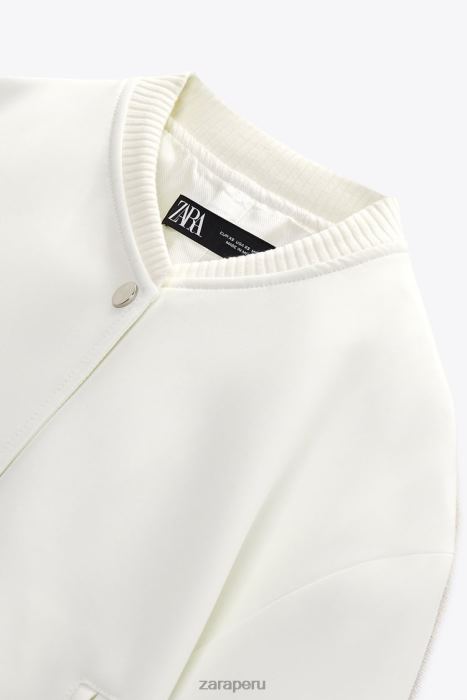 Zara mujer bombardero recortado BDP8J137 ropa crudo