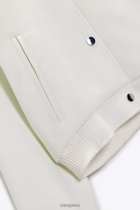 Zara mujer bombardero recortado BDP8J137 ropa crudo