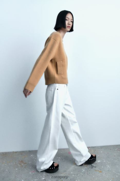 Zara mujer bomber de lana con cremallera BDP8J27 ropa marrón topo