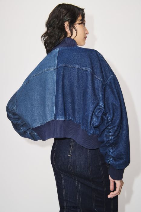 Zara mujer bomber de mezclilla en contraste zw BDP8J35 ropa azul