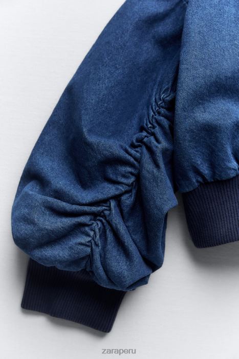 Zara mujer bomber de mezclilla en contraste zw BDP8J35 ropa azul