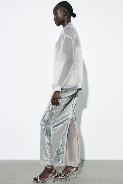 Zara mujer bomber de organza con efecto satinado BDP8J125 ropa crudo medio