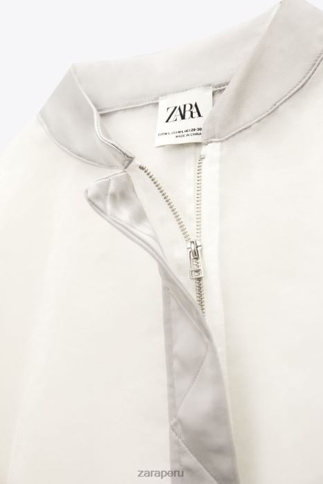 Zara mujer bomber de organza con efecto satinado BDP8J125 ropa crudo medio