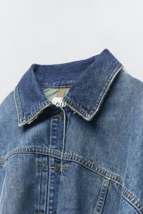 Zara mujer capa de mezclilla asimétrica zw BDP8J76 ropa azul medio