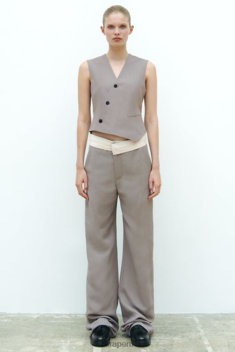 Zara mujer chaleco asimétrico cruzado edición limitada BDP8J185 ropa gris