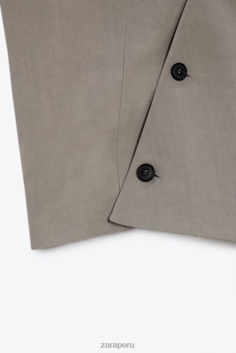 Zara mujer chaleco asimétrico cruzado edición limitada BDP8J185 ropa gris