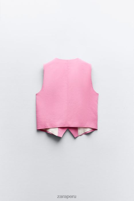 Zara mujer chaleco de vestir en mezcla de lino BDP8J176 ropa rosa