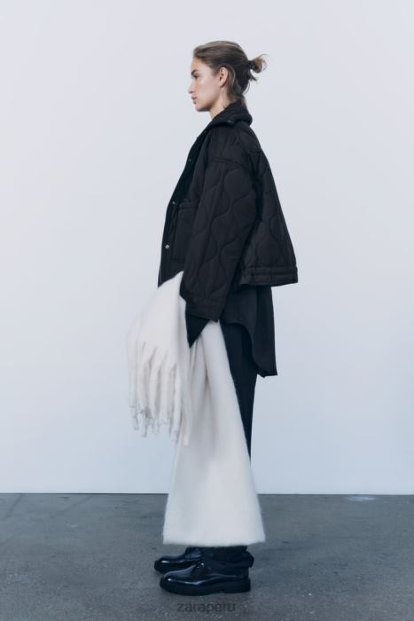 Zara mujer chaqueta acolchada repelente al agua BDP8J39 ropa negro