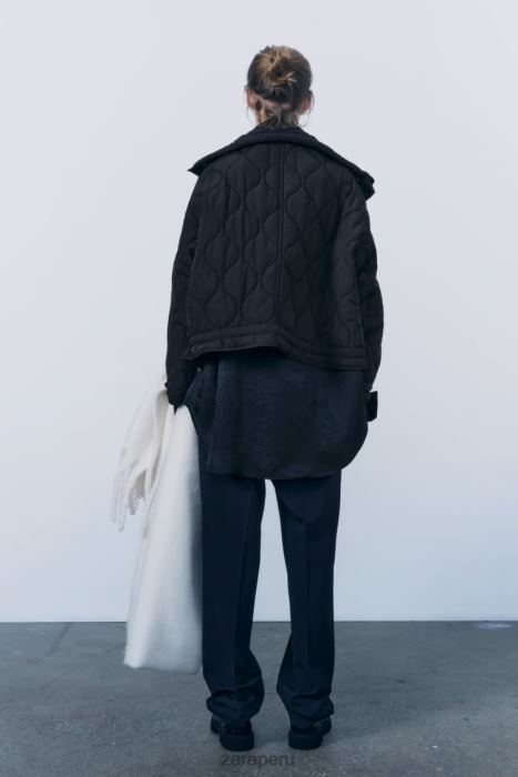 Zara mujer chaqueta acolchada repelente al agua BDP8J39 ropa negro