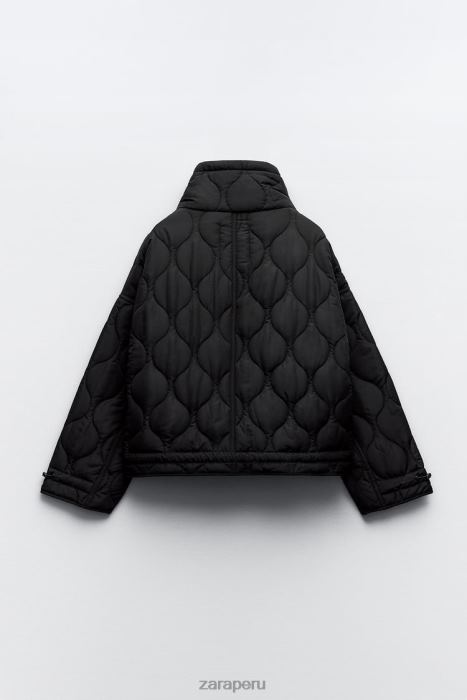 Zara mujer chaqueta acolchada repelente al agua BDP8J39 ropa negro