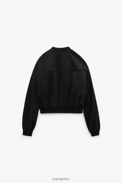 Zara mujer chaqueta bomber con botones a presión BDP8J55 ropa negro