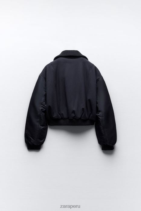 Zara mujer chaqueta bomber con cremallera BDP8J41 ropa Azul marino