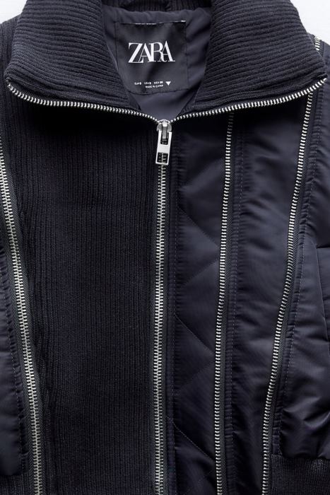Zara mujer chaqueta bomber con cremallera BDP8J41 ropa Azul marino