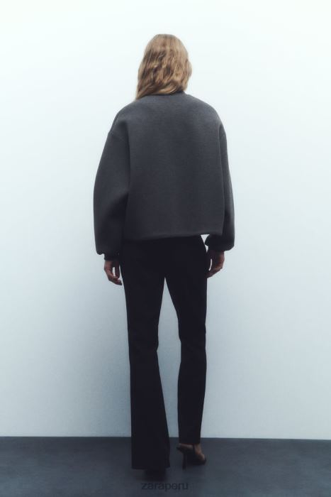 Zara mujer chaqueta bomber con efecto de neopreno BDP8J49 ropa gris oscuro