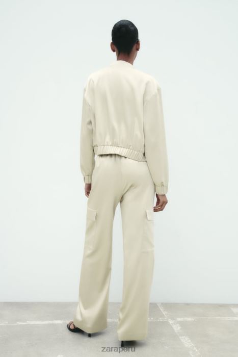 Zara mujer chaqueta bomber con efecto satinado BDP8J60 ropa oro suave