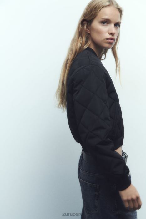 Zara mujer chaqueta bomber corta acolchada BDP8J46 ropa negro