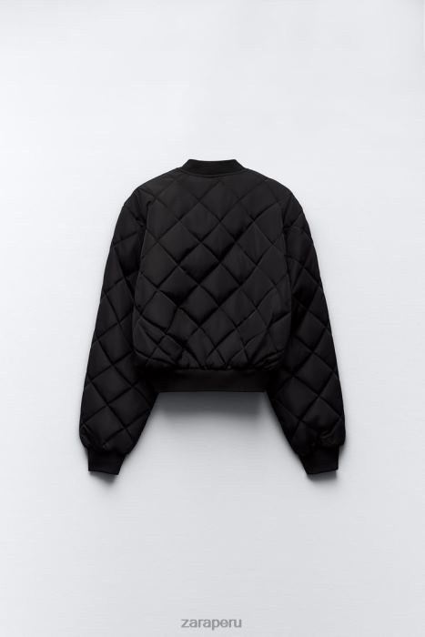 Zara mujer chaqueta bomber corta acolchada BDP8J46 ropa negro