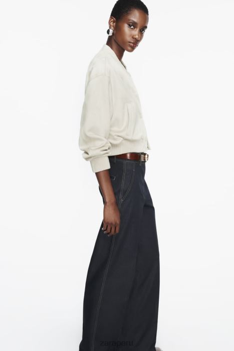 Zara mujer chaqueta bomber de gamuza sintética BDP8J36 ropa crudo