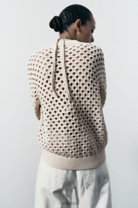 Zara mujer chaqueta bomber de punto abierto BDP8J133 ropa crudo