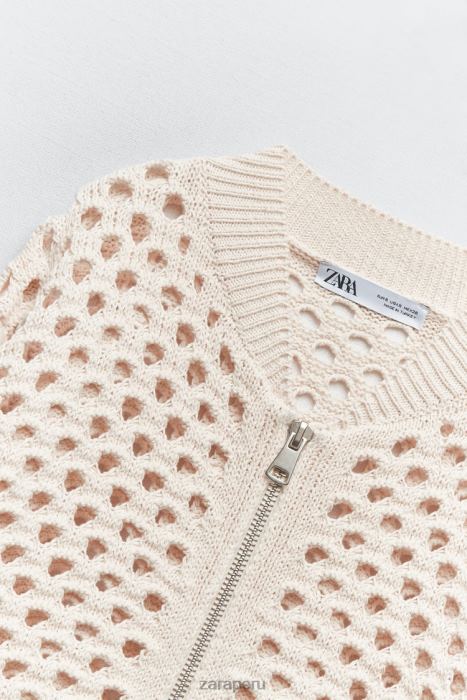 Zara mujer chaqueta bomber de punto abierto BDP8J133 ropa crudo