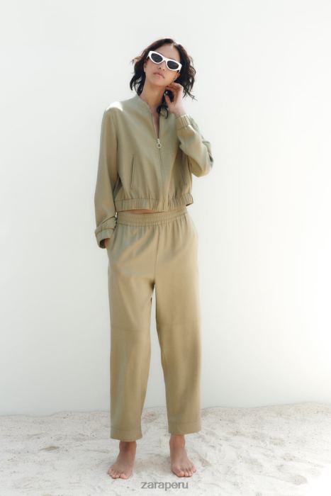 Zara mujer chaqueta bomber fluida BDP8J106 ropa caqui