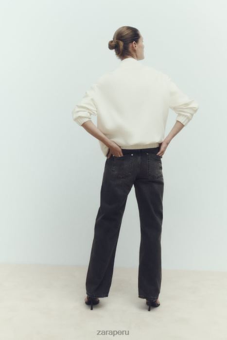 Zara mujer chaqueta bomber larga con bolsillos de parche BDP8J89 ropa ostra blanca