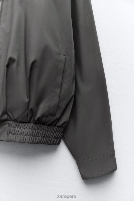 Zara mujer chaqueta bomber repelente al agua de corte recto BDP8J64 ropa gris oscuro