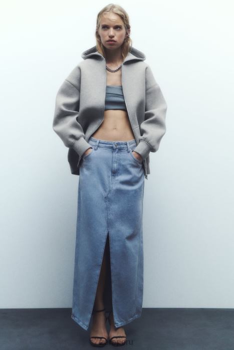 Zara mujer chaqueta con efecto de neopreno BDP8J23 ropa gris