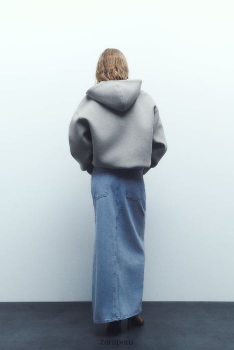 Zara mujer chaqueta con efecto de neopreno BDP8J23 ropa gris