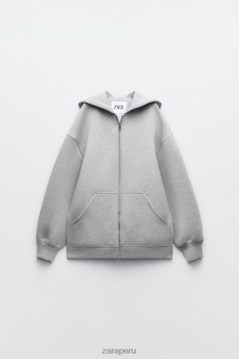 Zara mujer chaqueta con efecto de neopreno BDP8J23 ropa gris