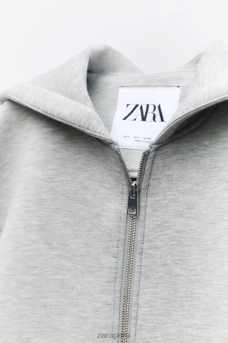 Zara mujer chaqueta con efecto de neopreno BDP8J23 ropa gris
