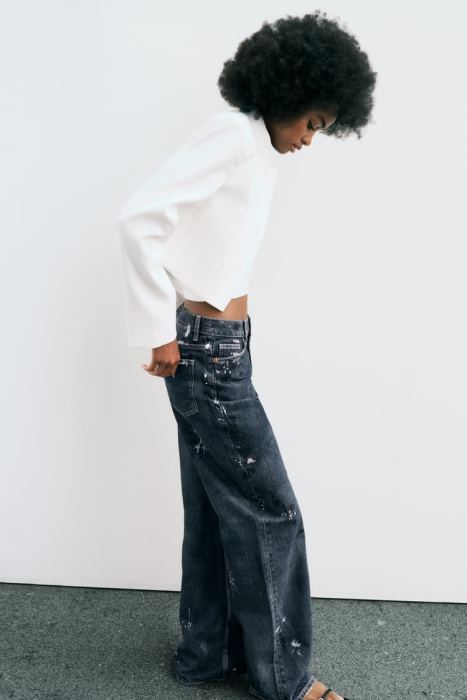 Zara mujer chaqueta corta BDP8J163 ropa ostra blanca